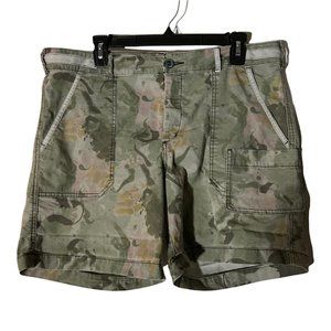 Anthropologie Camo Utility Shorts in Olive and Tan